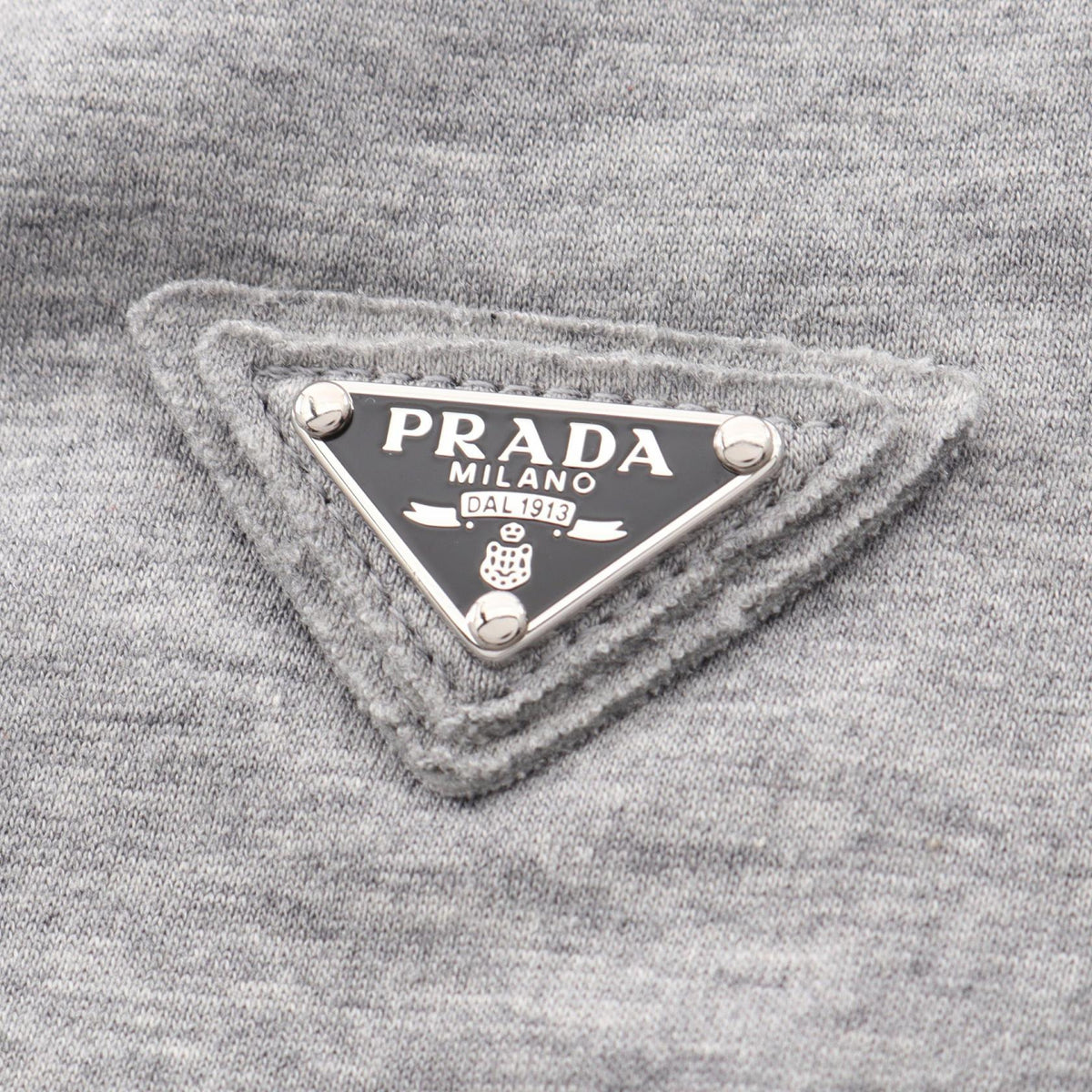 PRADA Triangle Logo Distressed Cotton T-Shirt Size XS