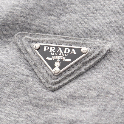 PRADA Triangle Logo Distressed Cotton T-Shirt Size XS