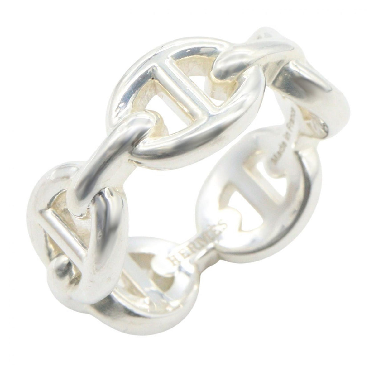 HERMES Chaine d'Ancre Enchainee PM Ring Silver925 Size JP 7