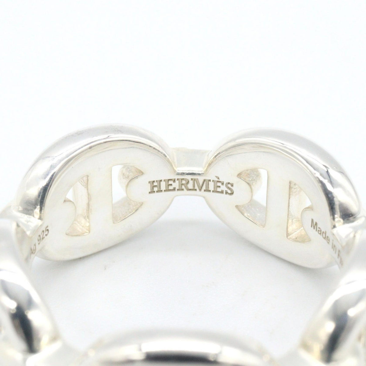 HERMES Chaine d'Ancre Enchainee PM Ring Silver925 Size JP 7