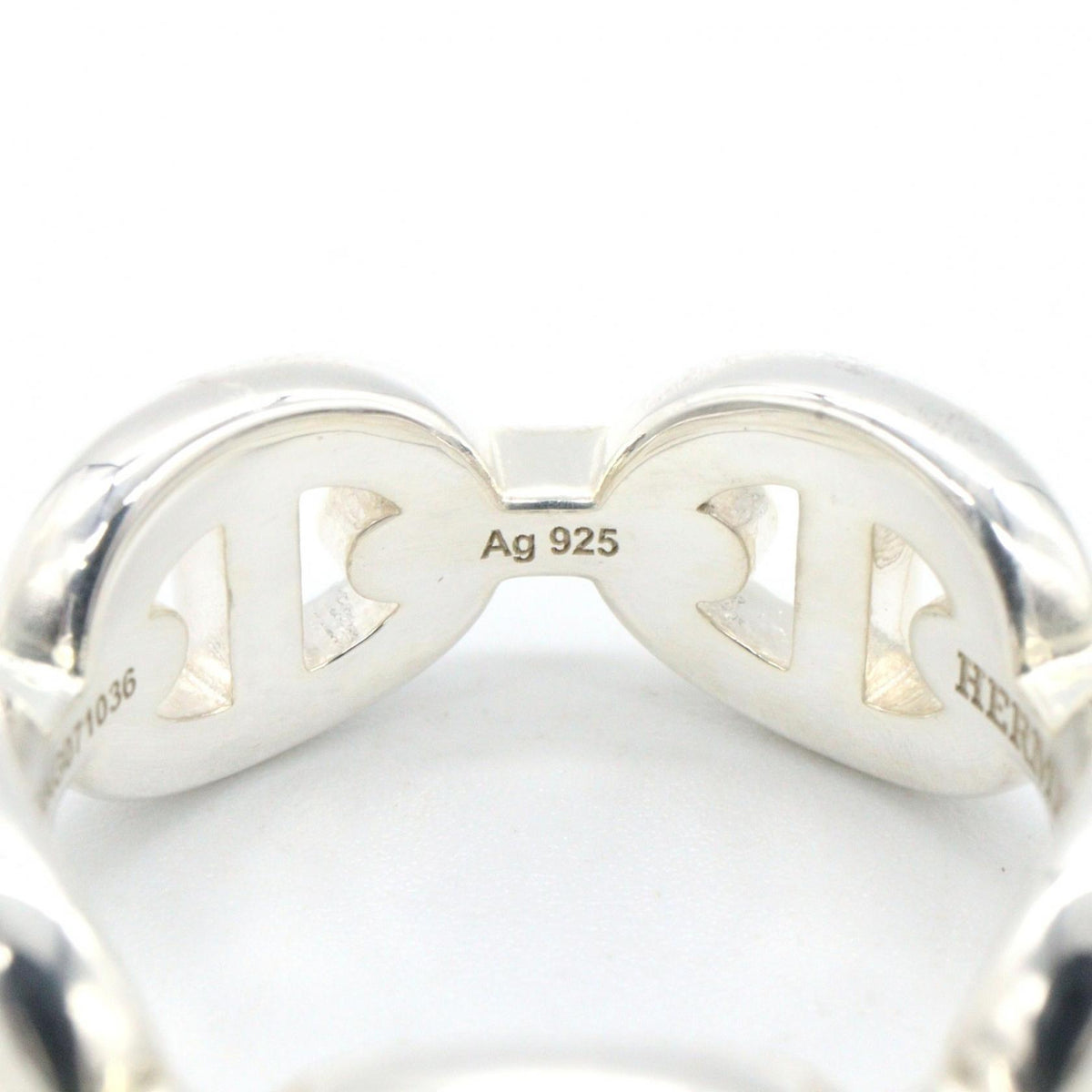 HERMES Chaine d'Ancre Enchainee PM Ring Silver925 Size JP 7