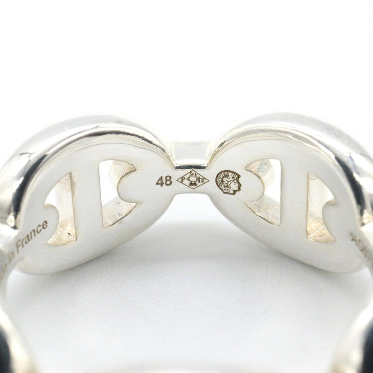 HERMES Chaine d'Ancre Enchainee PM Ring Silver925 Size JP 7