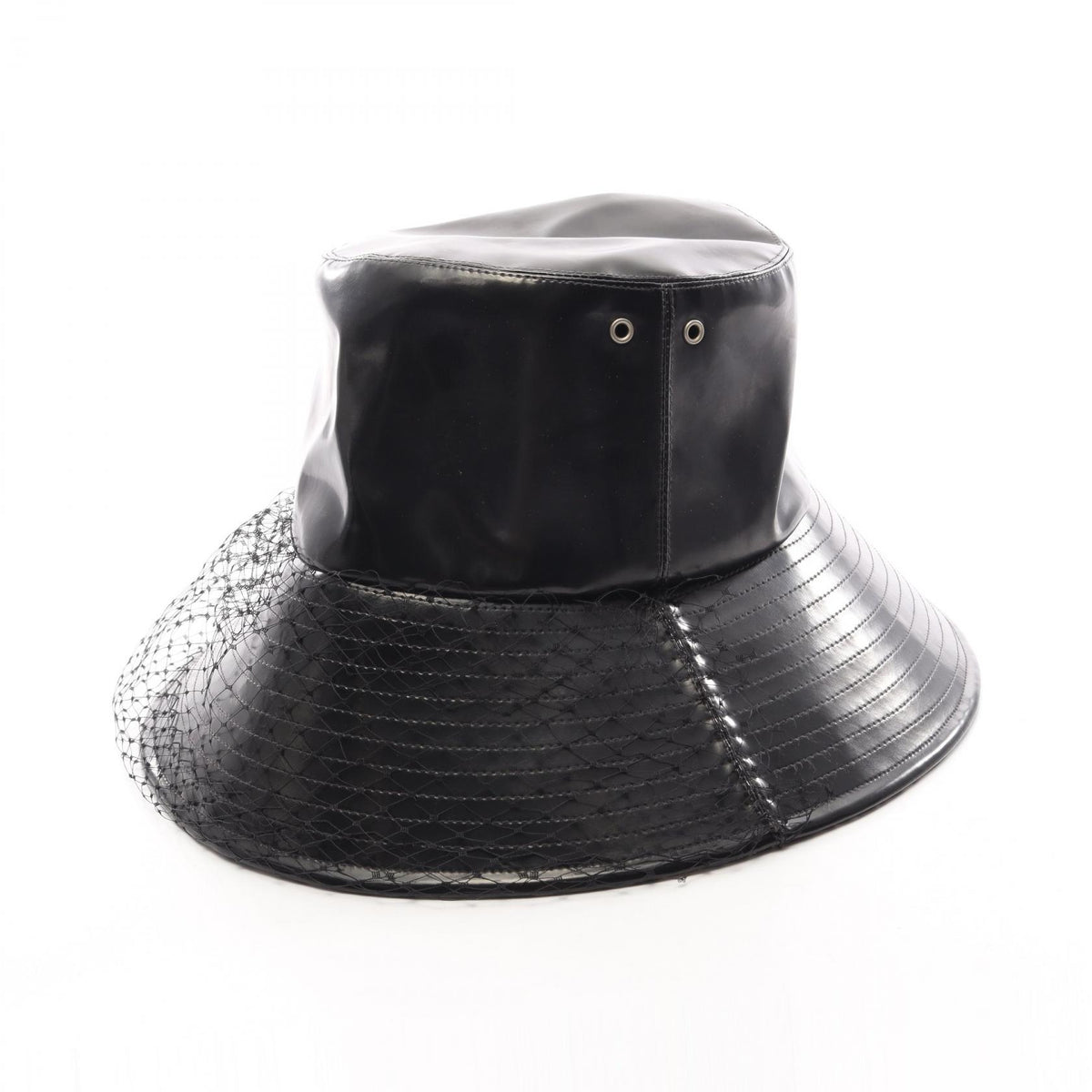 Dior Tulle Veil Cotton Blend Bucket Hat Size 58