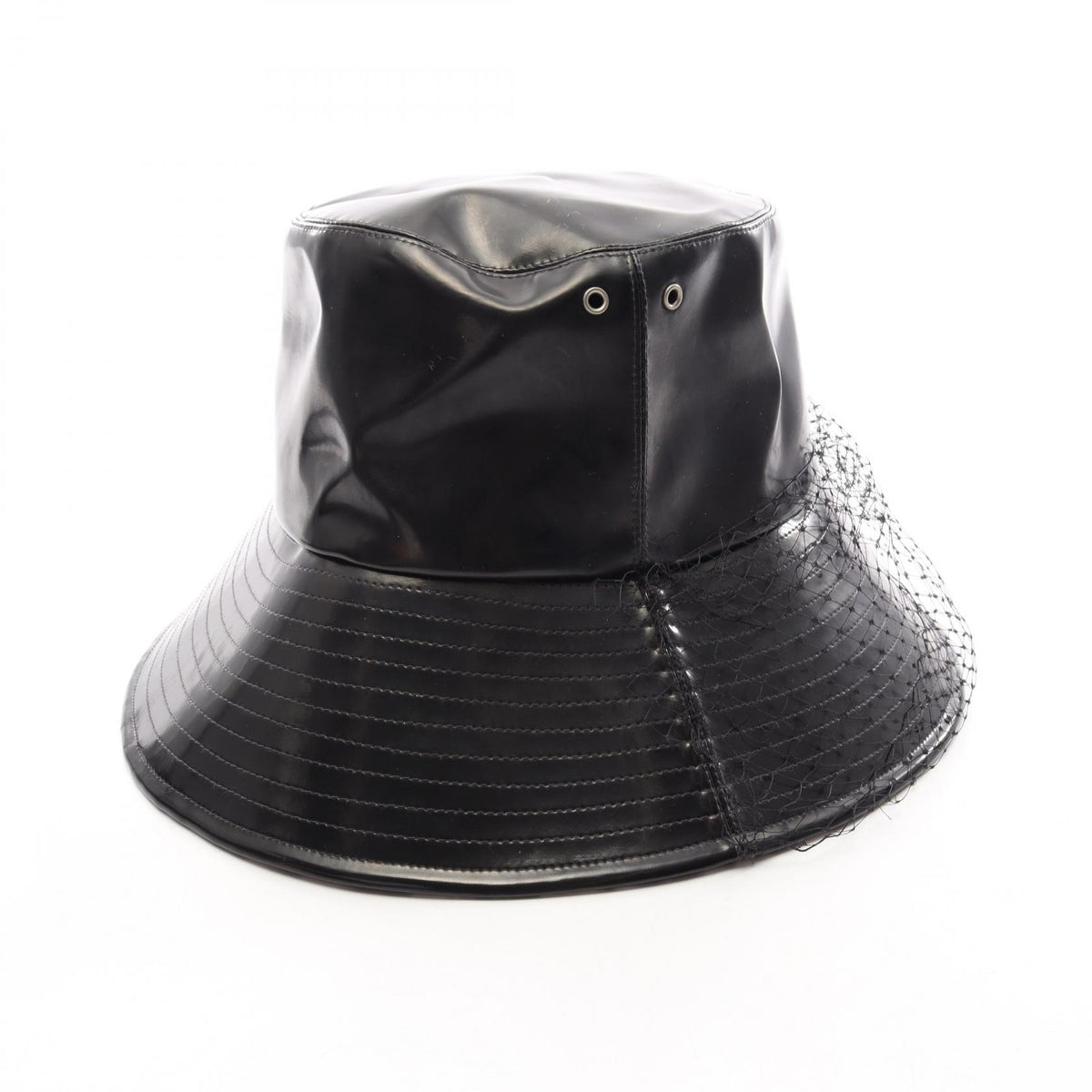 Dior Tulle Veil Cotton Blend Bucket Hat Size 58