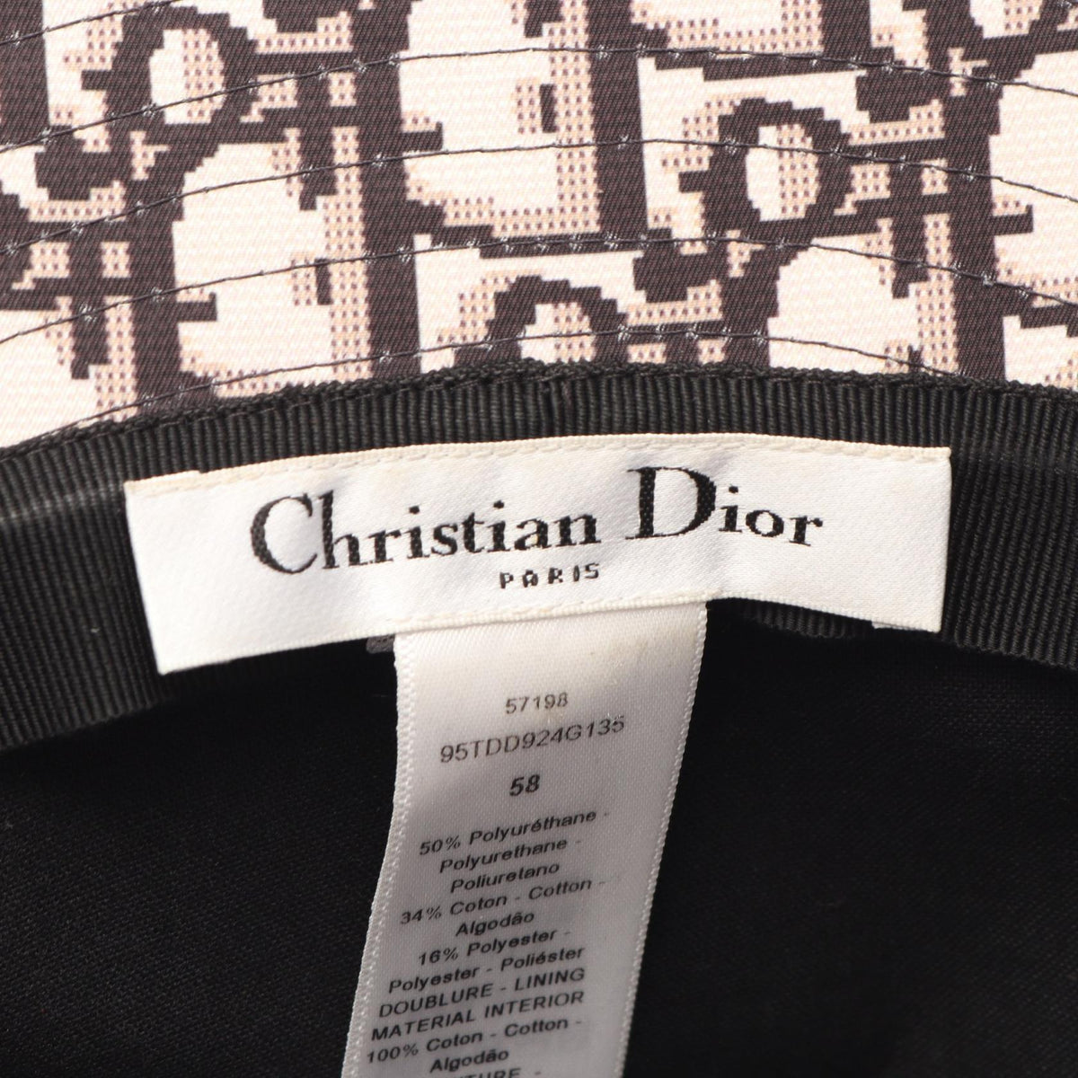 Dior Tulle Veil Cotton Blend Bucket Hat Size 58