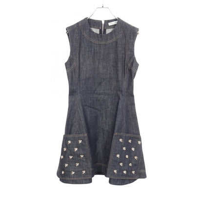 Christian Dior BEE Bijoux Sleeveless Dress Navy Size F34