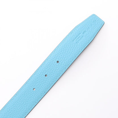 HERMES Constance H Blue Reversible Belt Size 95