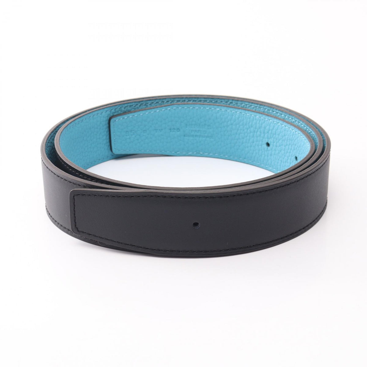 HERMES Constance H Blue Reversible Belt Size 95