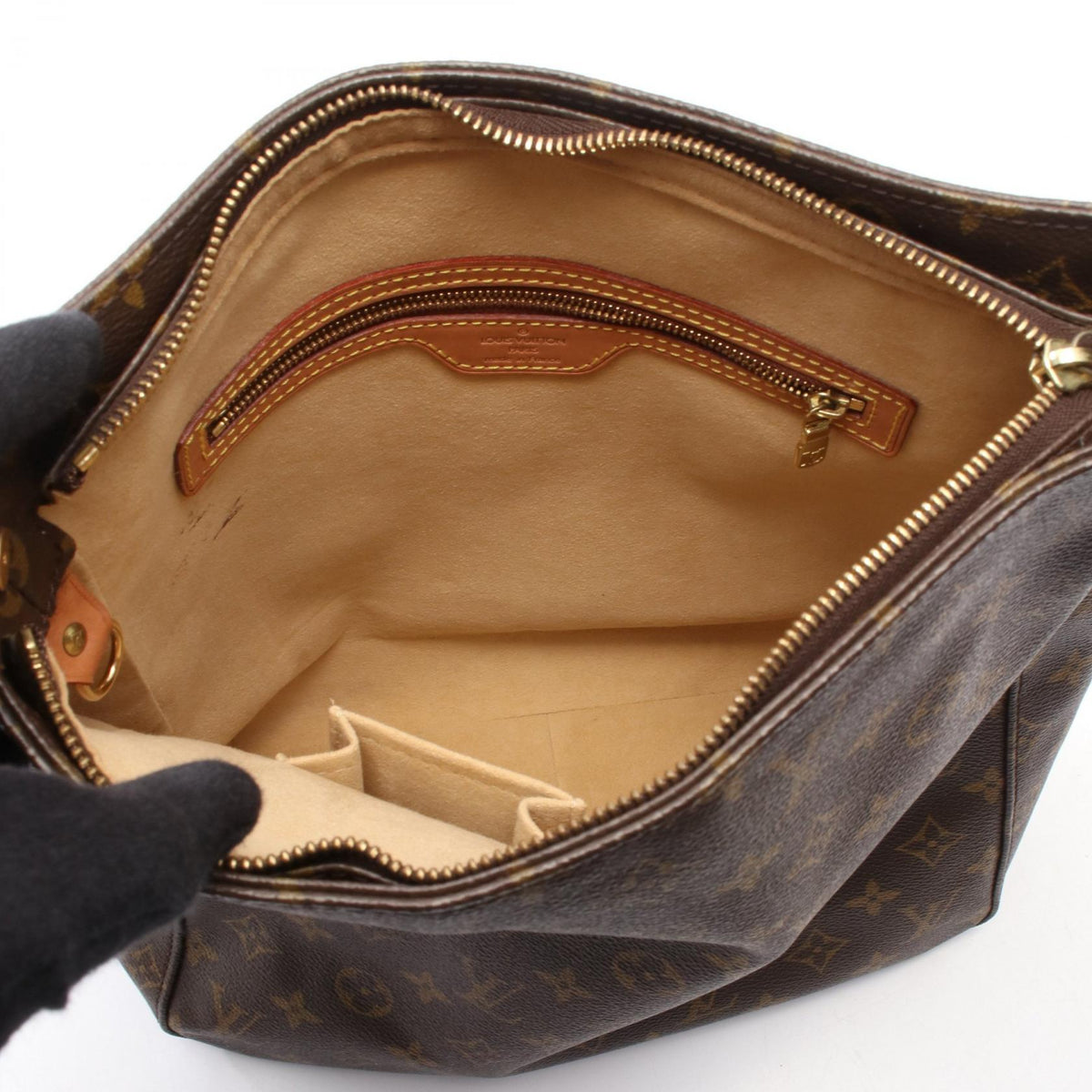 LOUIS VUITTON Looping GM Shoulder Bag Brown