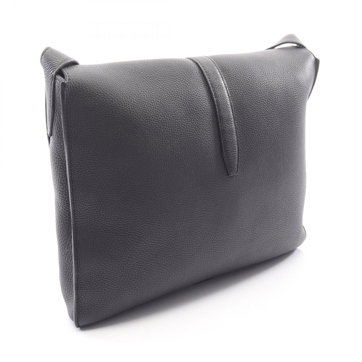 HERMES Steve Light Togo Leather Shoulder Bag Black