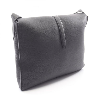 HERMES Steve Light Togo Leather Shoulder Bag Black
