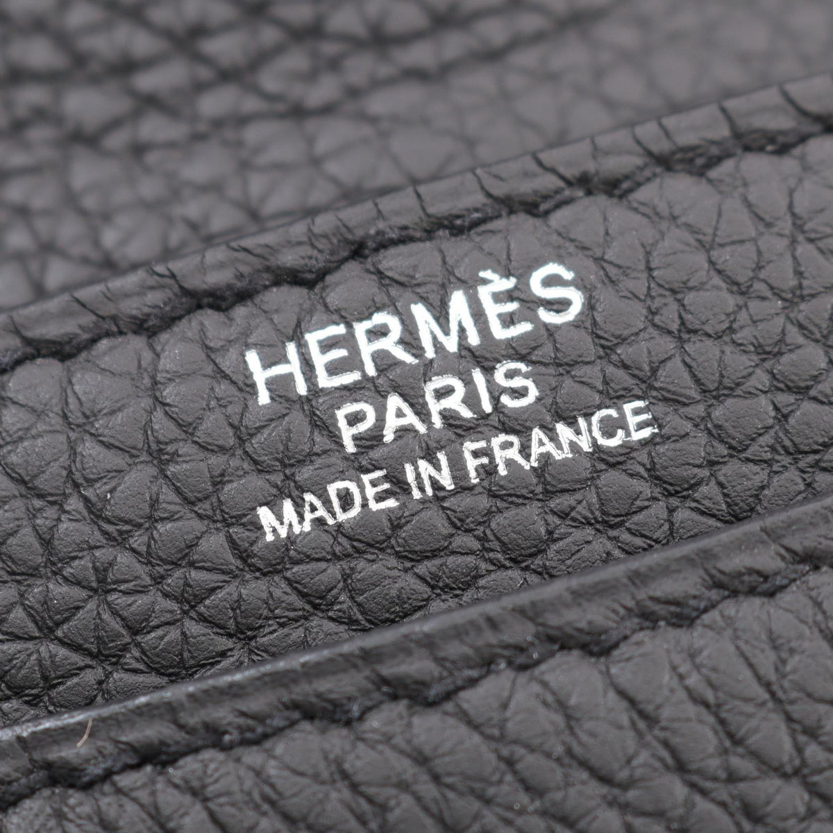 HERMES Steve Light Togo Leather Shoulder Bag Black