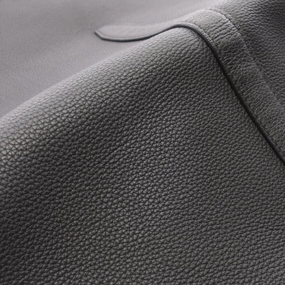 HERMES Steve Light Togo Leather Shoulder Bag Black