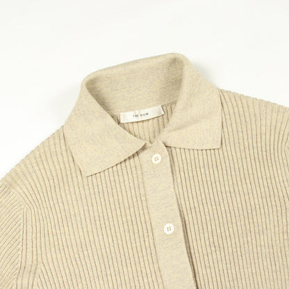 THE ROW Long Silk Cotton Cardigan Green Size XS
