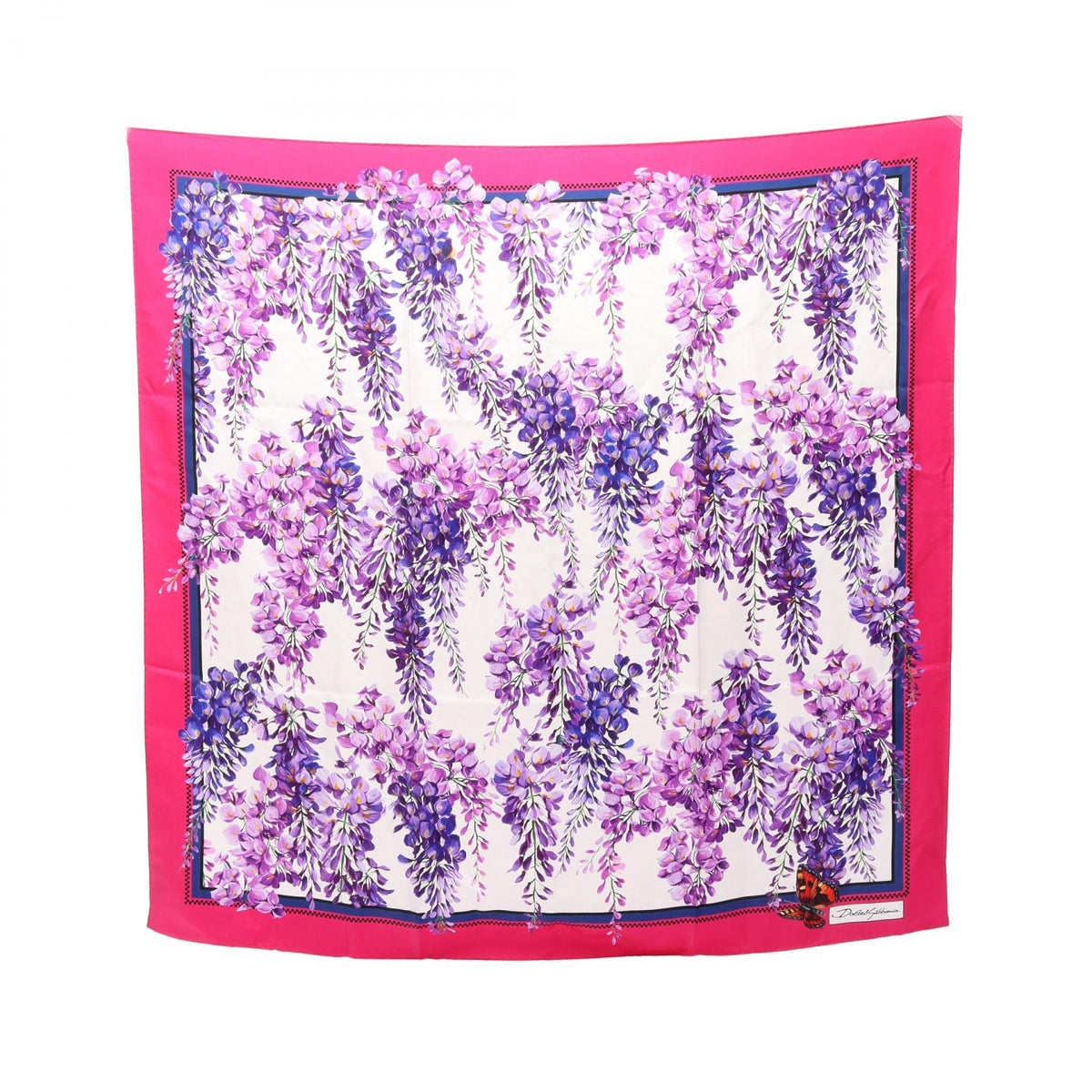 DOLCE & GABBANA Silk Floral Pink Multi Scarf