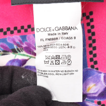 DOLCE & GABBANA Silk Floral Pink Multi Scarf