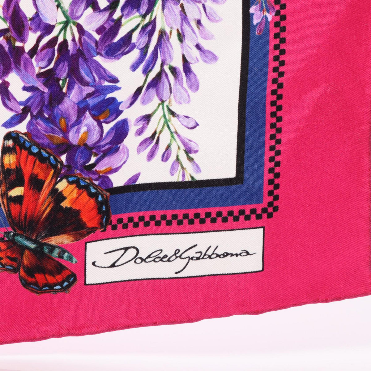 DOLCE & GABBANA Silk Floral Pink Multi Scarf