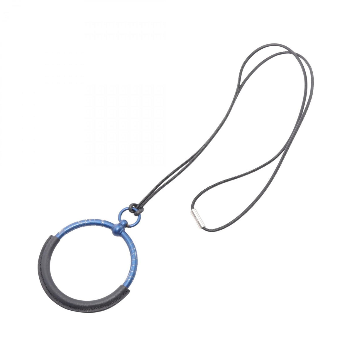 HERMES Loop Grand Leather Metal Necklace