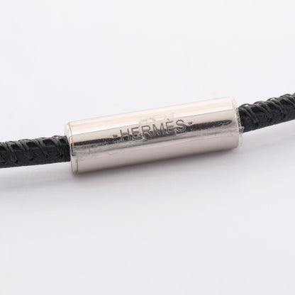 HERMES Loop Grand Leather Metal Necklace