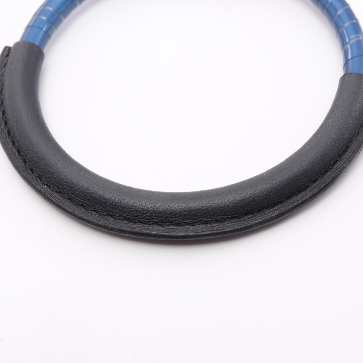 HERMES Loop Grand Leather Metal Necklace