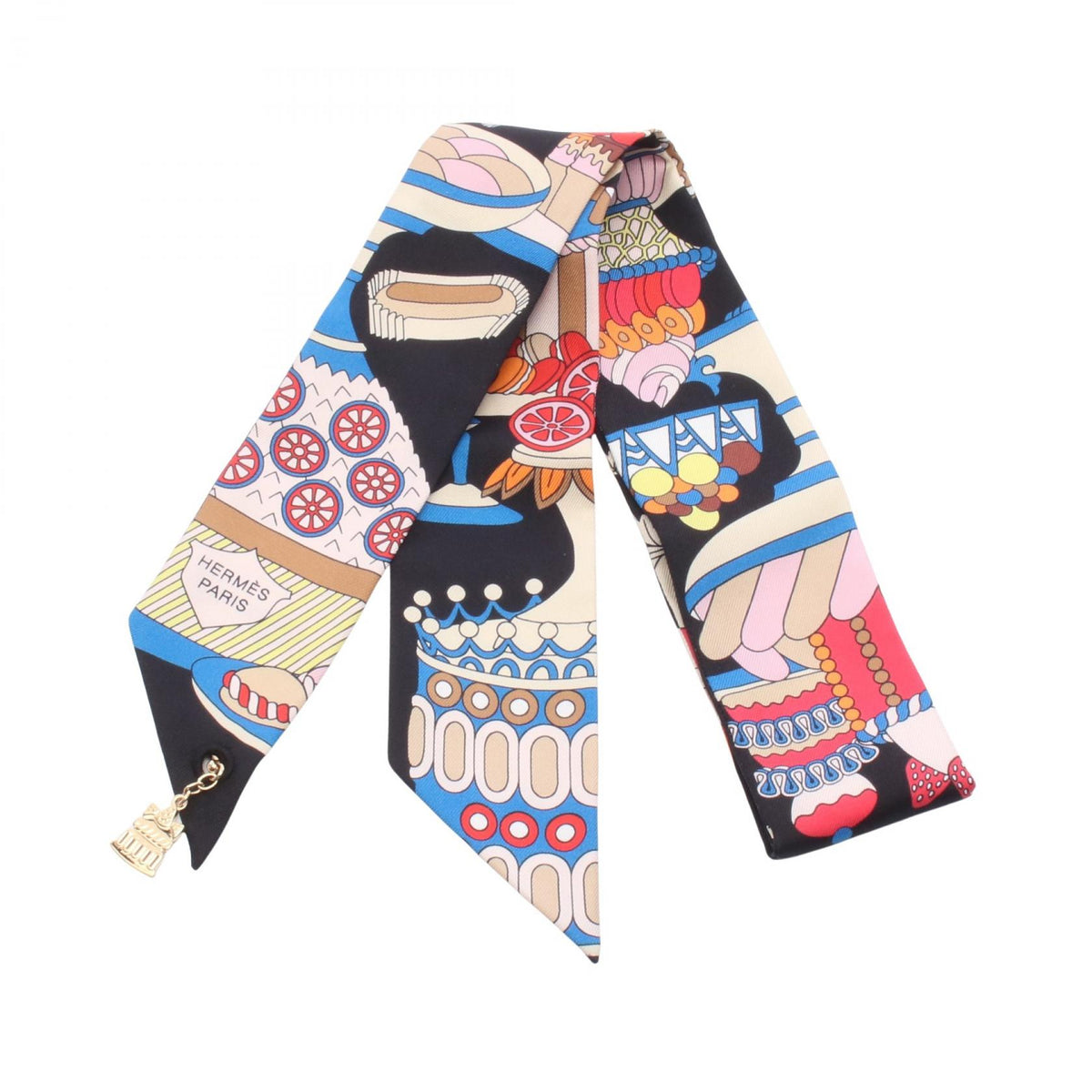 HERMES La Patisserie Francaise Scarf Black
