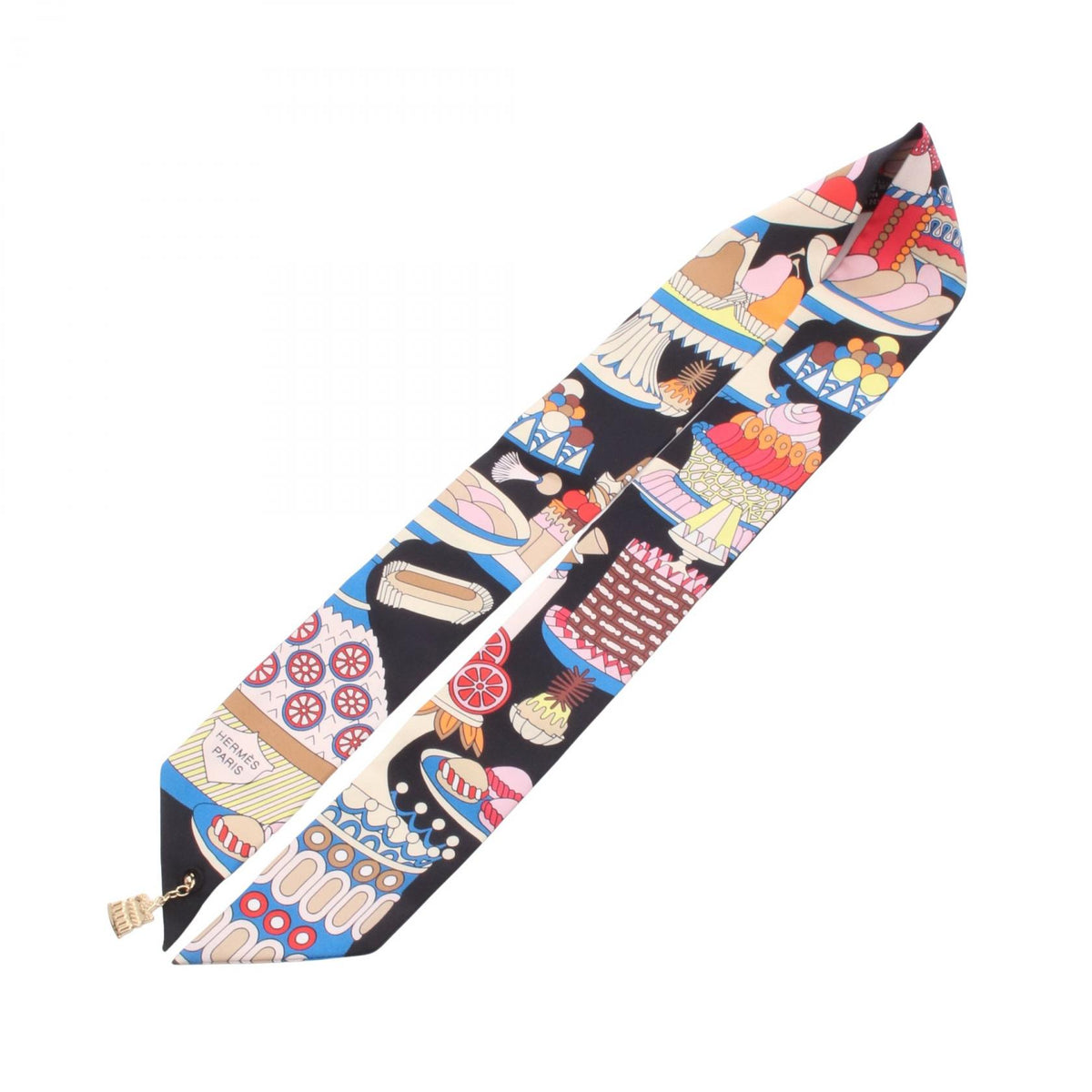 HERMES La Patisserie Francaise Scarf Black