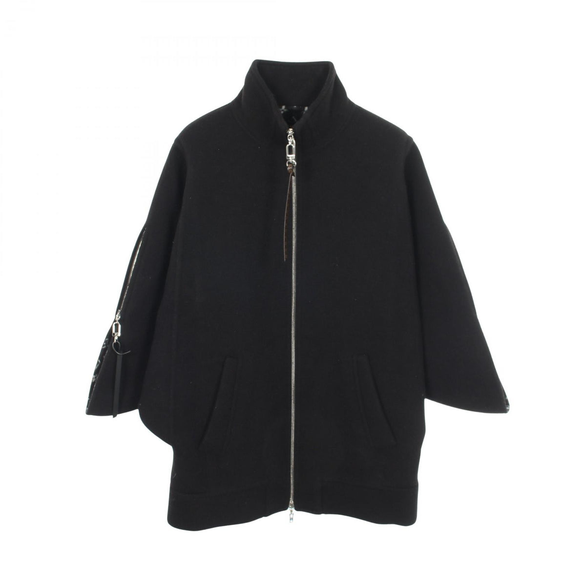 LOUIS VUITTON Monogram Lining Stand Dolman Coat Size 34