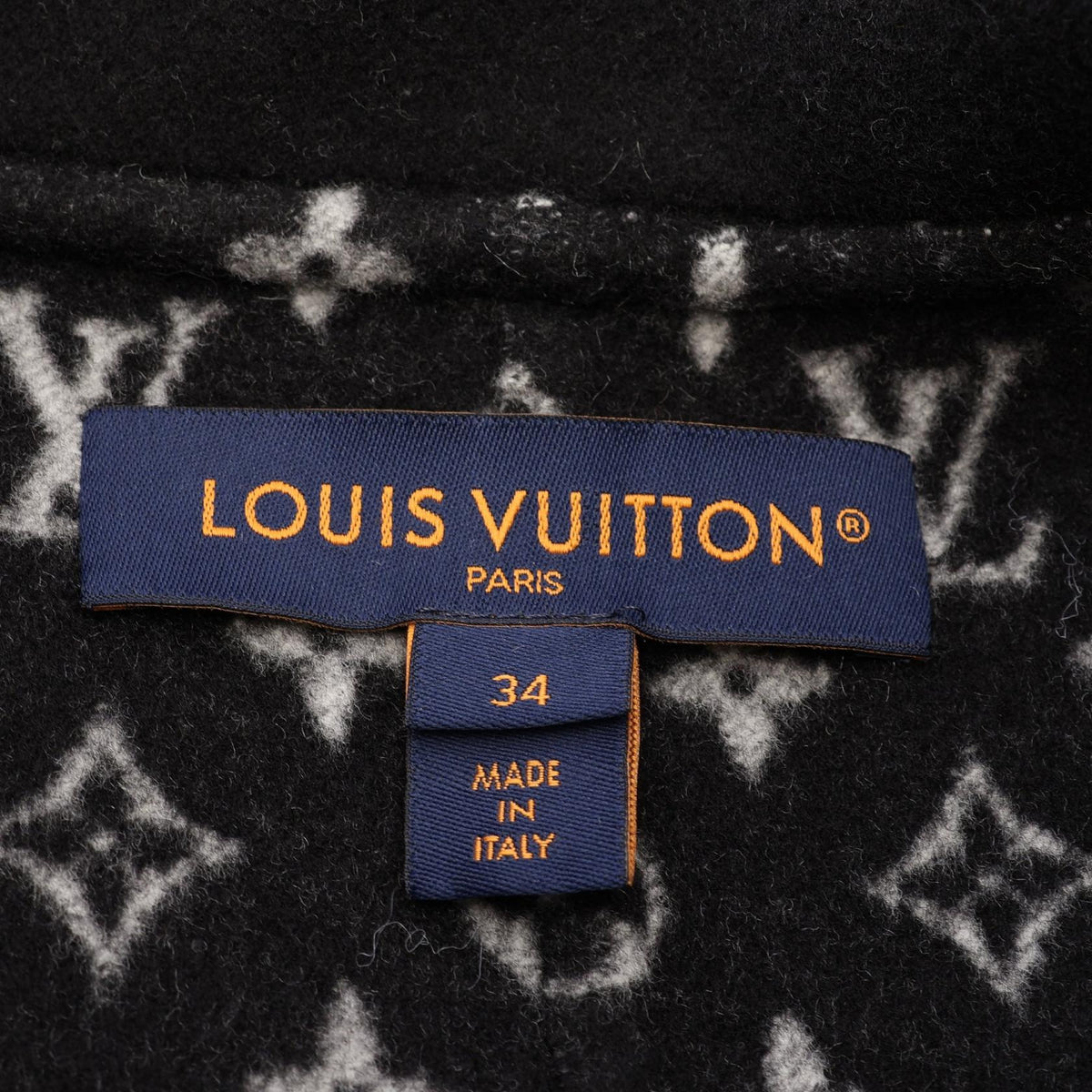 LOUIS VUITTON Monogram Lining Stand Dolman Coat Size 34