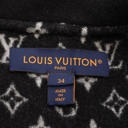 LOUIS VUITTON Monogram Lining Stand Dolman Coat Size 34