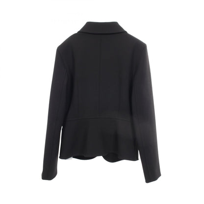 HERMES Wool Nylon Zip Jacket Black Size 40