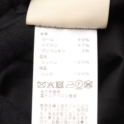 HERMES Wool Nylon Zip Jacket Black Size 40