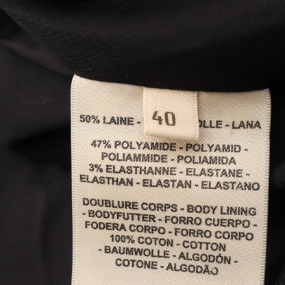 HERMES Wool Nylon Zip Jacket Black Size 40