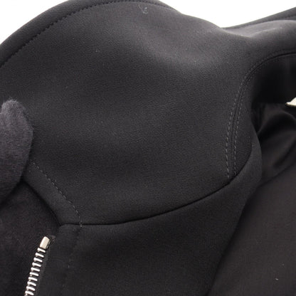 HERMES Wool Nylon Zip Jacket Black Size 40