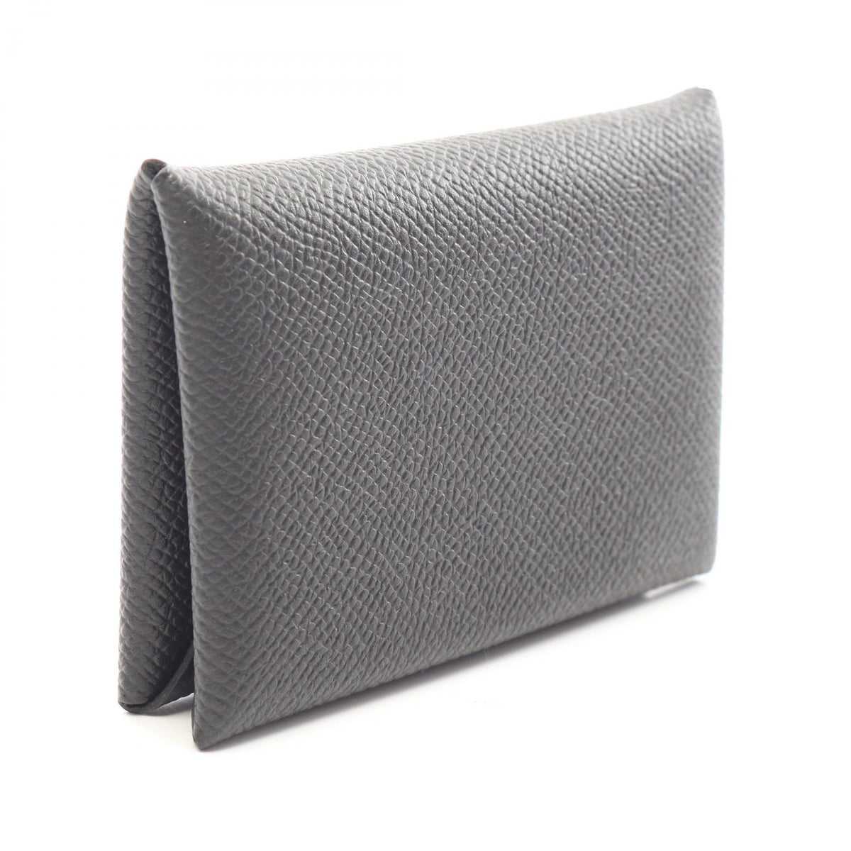 HERMES Calvi Coin Case Black Veau Epsom