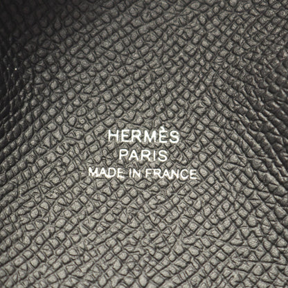 HERMES Calvi Coin Case Black Veau Epsom