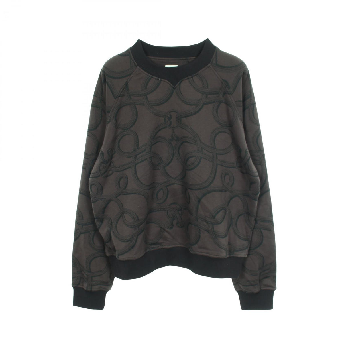 HERMES Palefroi Remix Cotton Sweatshirt Green/Black Size 38