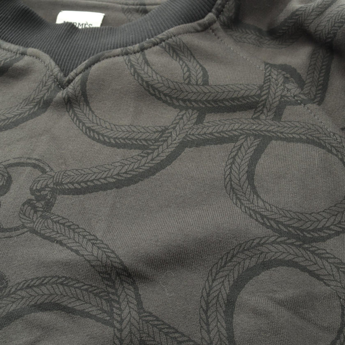 HERMES Palefroi Remix Cotton Sweatshirt Green/Black Size 38