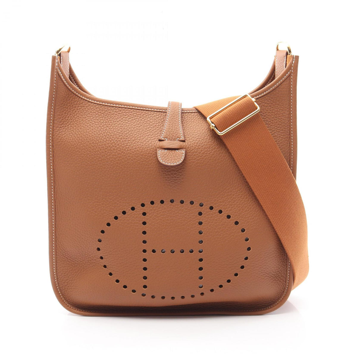 HERMES Evelyne 3 Trois PM Gold Bag Brown