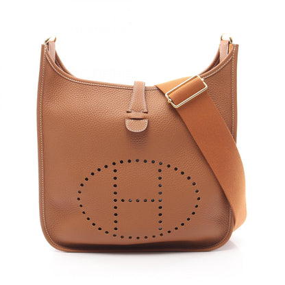 HERMES Evelyne 3 Trois PM Gold Bag Brown