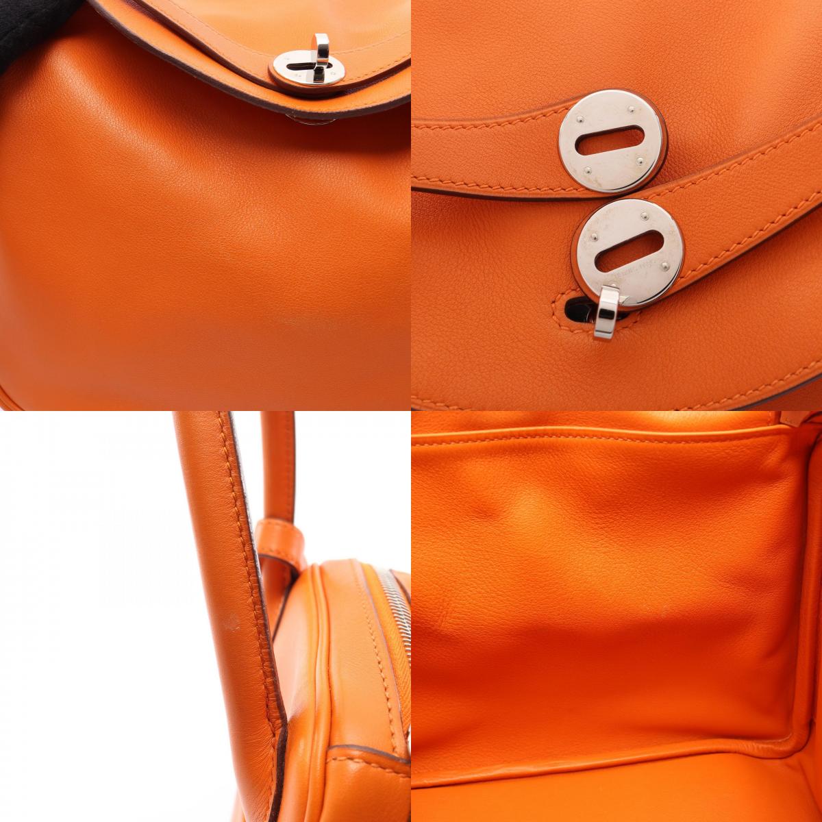 HERMES Lindy 30 Veau Swift Bag Orange
