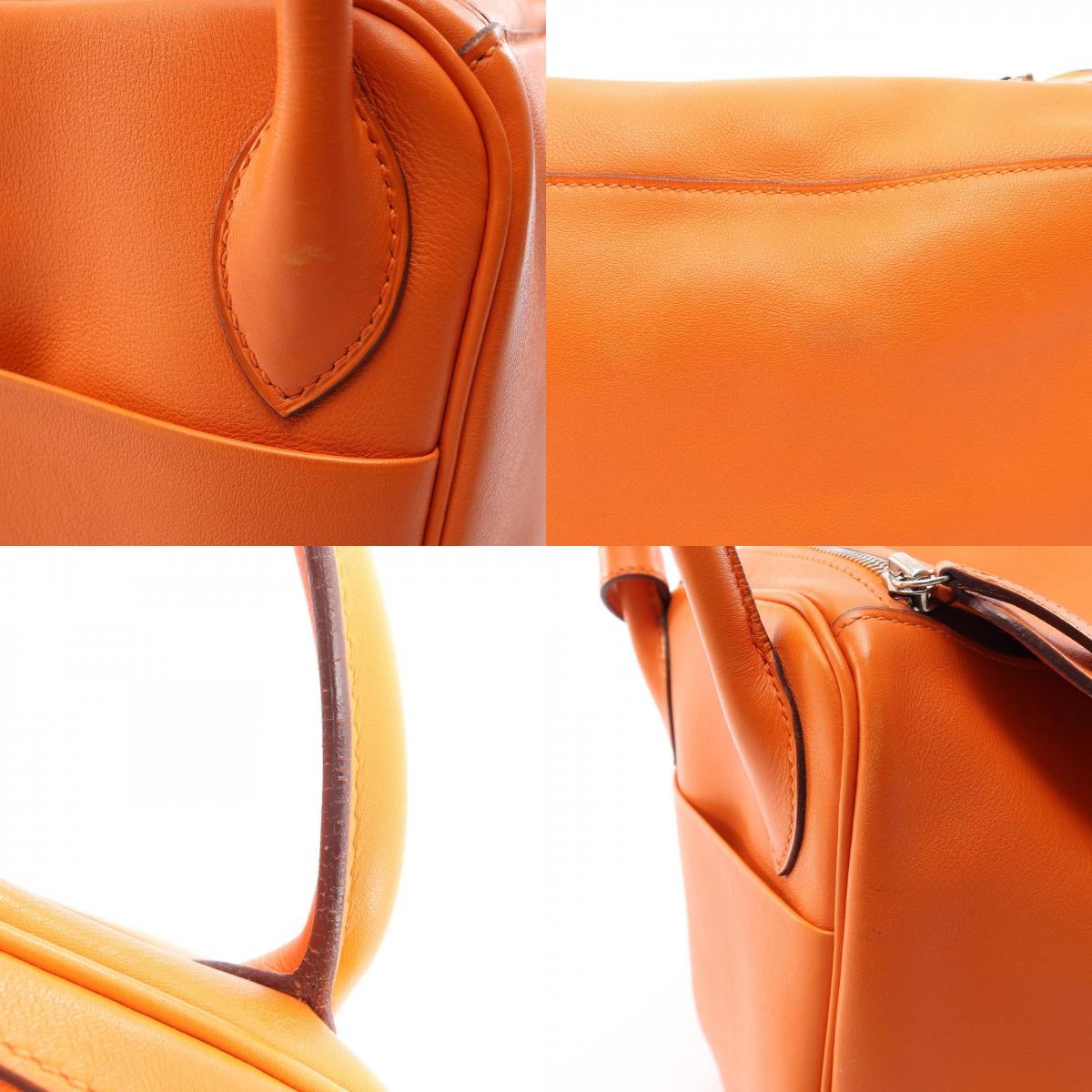 HERMES Lindy 30 Veau Swift Bag Orange