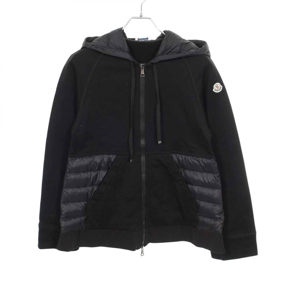 MONCLER Hooded Paneled Down Jacket Black Size XS