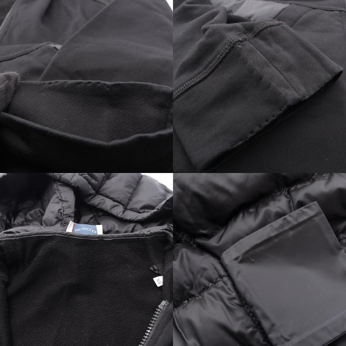 MONCLER Hooded Paneled Down Jacket Black Size XS