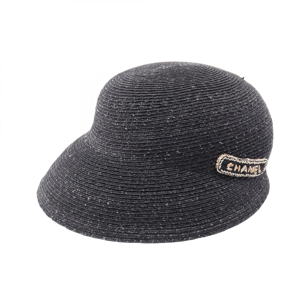 CHANEL Nylon Cloche Bob Hat Black Size M