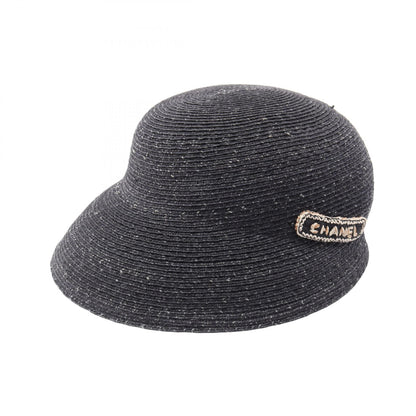 CHANEL Nylon Cloche Bob Hat Black Size M