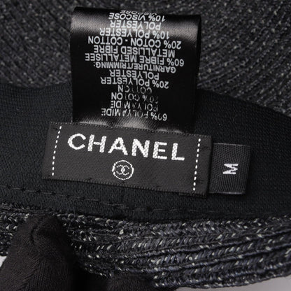 CHANEL Nylon Cloche Bob Hat Black Size M