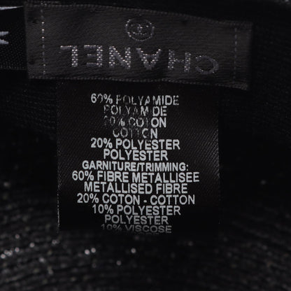 CHANEL Nylon Cloche Bob Hat Black Size M