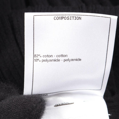 CHANEL Coco Mark Button Frill Knit Blouse Size 38
