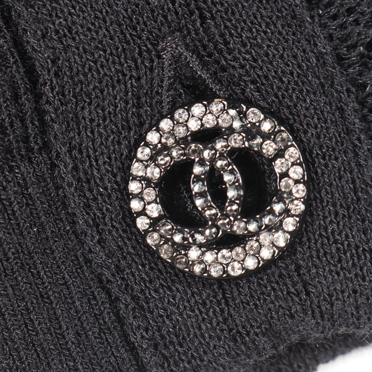 CHANEL Coco Mark Button Frill Knit Blouse Size 38