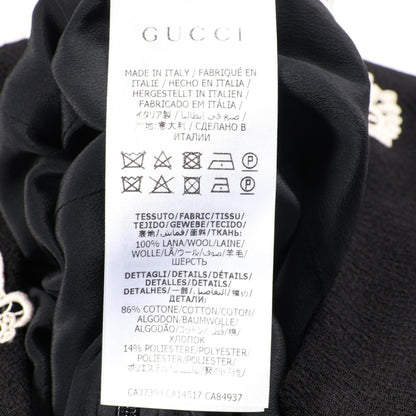 GUCCI Sable Lace Wool Midi Dress Size 42